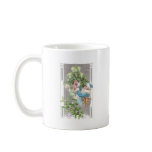 Antique Santa in Blue Coat with Xmas Tree mugs