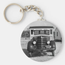 Antique School Bus, Greensboro, Georgia, 1941 Key Chain