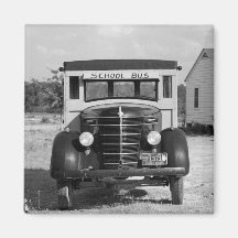 Antique School Bus, Greensboro, Georgia, 1941 Fridge Magnet