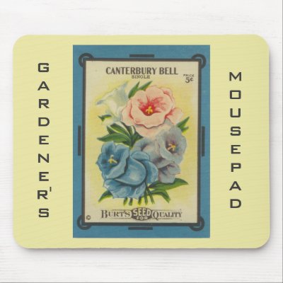 Antique Seed Packet: Gardener's Mouspad Mouse Mat by botanicalblooms