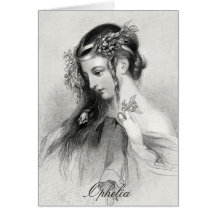 Antique Shakespeare Ophelia John Hayter Portrait Greeting Card