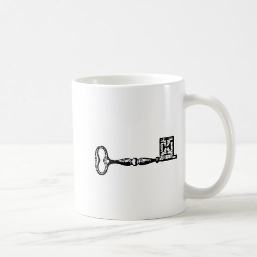Antique skeleton key engraving mug