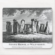 Antique Stonehenge woodcut Stone Circle Engraving Mousepad