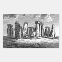 Antique Stonehenge woodcut Stone Circle Engraving Stickers