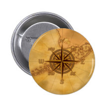 Antique Style Compass Rose Pin