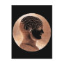 Antique Style Golden Mind Phrenology head Post Card