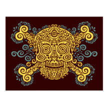 Antique Sugar Skull & Crossbones 2c Postcards