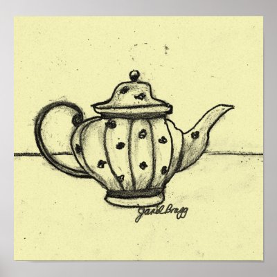 Antique Teapot Print by JanelBragg