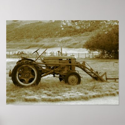 Antique Tractor Poster by ashale8