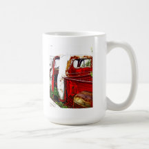 Antique truck scene coffee mug
