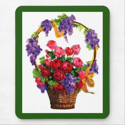 Antique Victorian Basket of Roses ... by lkranieri