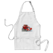 Antique Vintage Collector RED car Apron