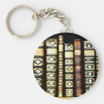 Antique Vintage Leather books Pattern Key Chain