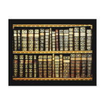 Antique Vintage Leather books Pattern Post Card