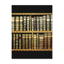 Antique Vintage Leather books Pattern Postcard