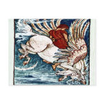 Antique Walter Crane Print Bellerophon on Pegasus