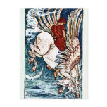 Antique Walter Crane Print Bellerophon on Pegasus