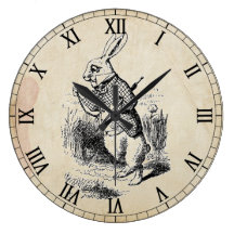 Antique White Rabbit Roman Numeral Wall Clock