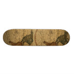 Antique William Faden 1786 Western Hemisphere Map Skate Deck