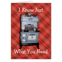 Antique Wood Cookstove 2-customise any occasion Cards