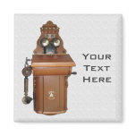 Antique Wooden Wall Mounted Telephone on a Magnet