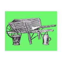 Antique Wooden Wheelbarrow
