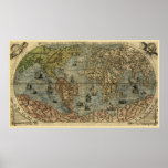 Antique World Map, 1565 (Fernando Bertelli) Print