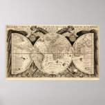 Antique World Map, 1630 (Philipp Eckebrecht) Print