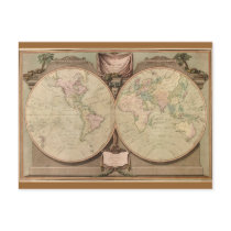 Antique World Map, 1808 Post Cards