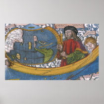 Antique World Map; Amerigo Vespucci Posters