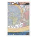 Antique World Map; Amerigo Vespucci Customized Stationery