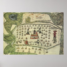 Antique World Map; Aztec Empire, 1577 Poster