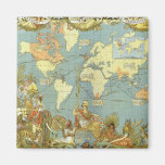 Antique World Map, British Empire, 1886 Fridge Magnet