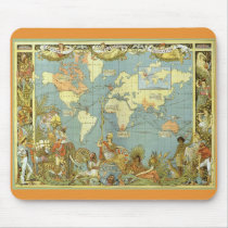 Antique World Map, British Empire, 1886