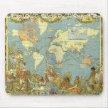 Antique World Map, British Empire, 1886 Mousepad