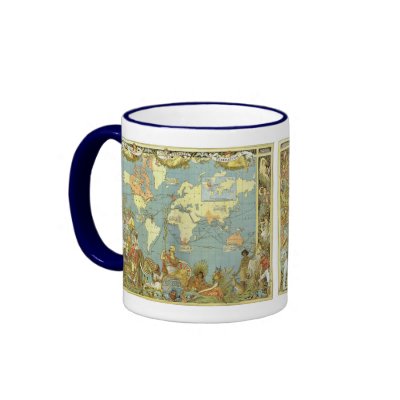 Antique World Map, British Empire, 1886 by YesterdayCafe