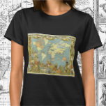 Antique World Map, British Empire, 1886 t-shirts