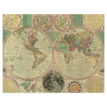 Antique World Map by Carington Bowles, circa 1780