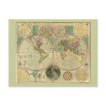 Antique World Map by Carington Bowles, circa 1780
