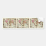 Antique World Map by John Colton, circa 1854 Bumper Stickers