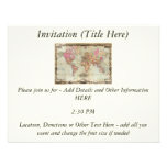 Antique World Map by John Colton, circa 1854 Personalized Invites