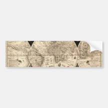 Antique World Map by Philipp Eckebrecht - 1630 Bumper Stickers