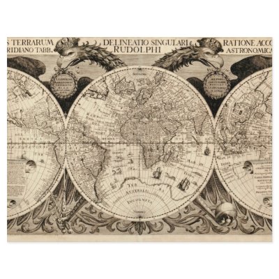 Antique World Map by Philipp Eckebrecht - 1630 by ZephyrusBooks