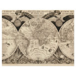 Antique World Map by Philipp Eckebrecht - 1630 Flyers