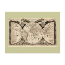 Antique World Map by Philipp Eckebrecht - 1630