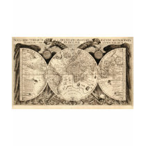 Antique World Map by Philipp Eckebrecht - 1630