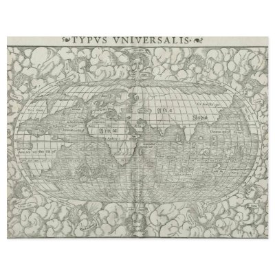 Antique World Map by Sebastian Münster circa 1560 by ZephyrusBooks
