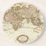 Antique World Map, c. 1680. By Frederick de Wit Drink Coaster