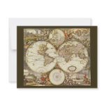 Antique World Map, c. 1680. By Frederick de Wit Custom Invitations