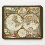 Antique World Map, c. 1680. By Frederick de Wit Mousepads